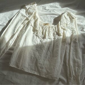 White Linen Sezane Top